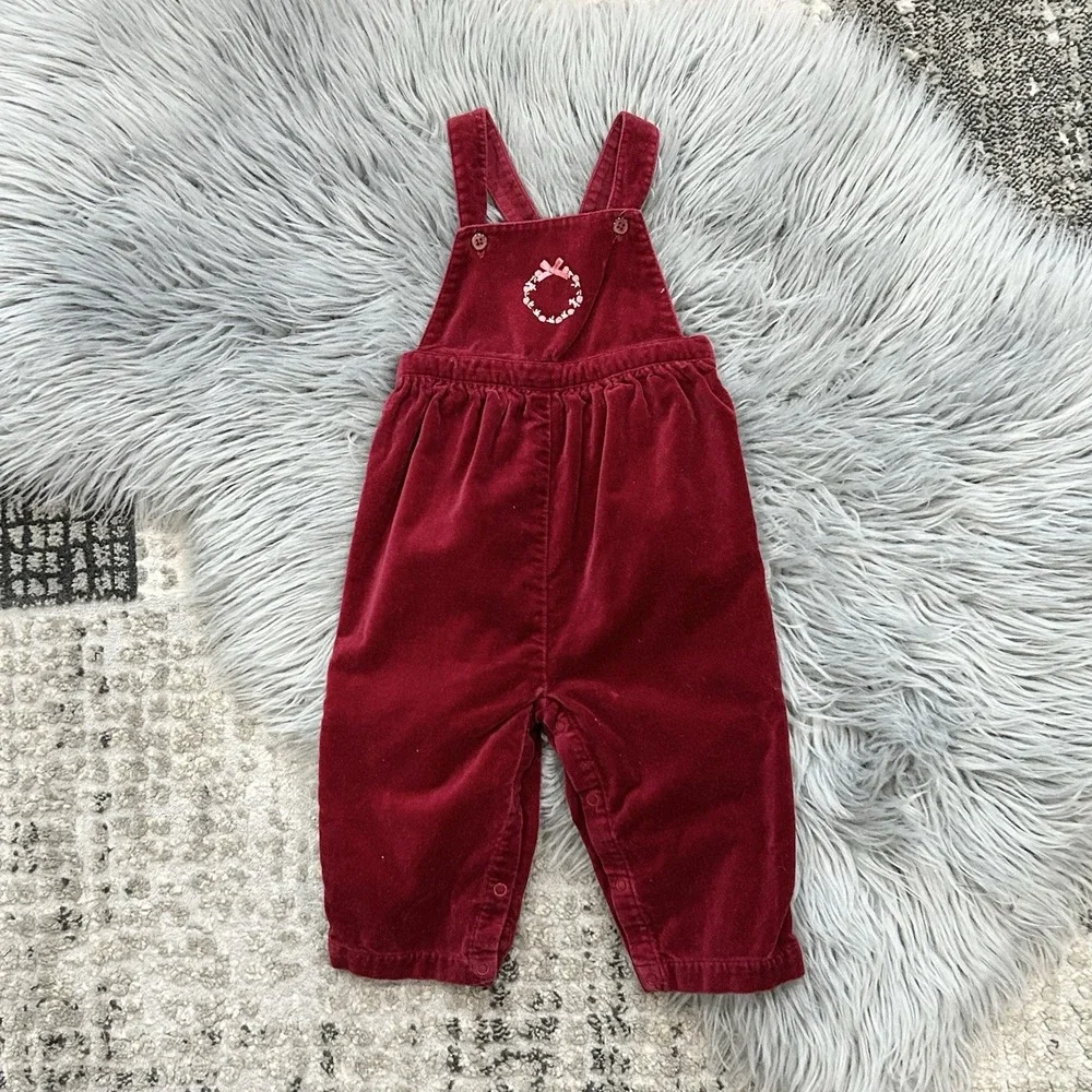 Gymboree Vintage Victorian Charm 2002 Velvet‎ Overalls Romper 6-12 Months HTF